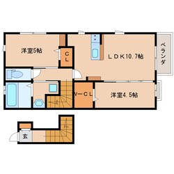 奈良駅 バス18分  大和ハウス前下車：停歩3分 2階の物件間取画像